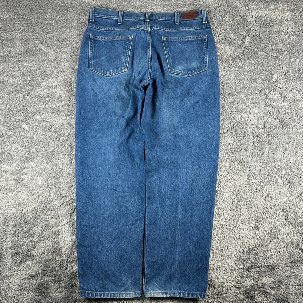 LL Bean‎ Natural Fit Jeans Mens 36x30 Blue Denim Straight Leg Cotton Outdoors